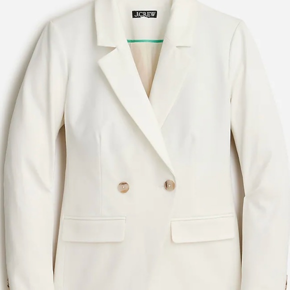 J.Crew $248 Devon Blazer Bi-Stretch Cotton Blend Ivory Size 4 - Picture 1 of 9
